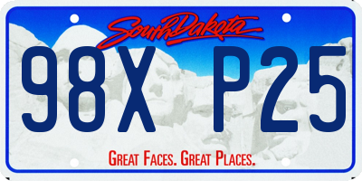 SD license plate 98XP25