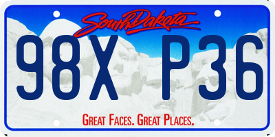 SD license plate 98XP36