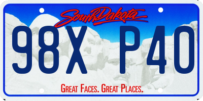 SD license plate 98XP40