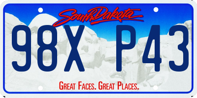SD license plate 98XP43