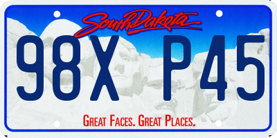 SD license plate 98XP45