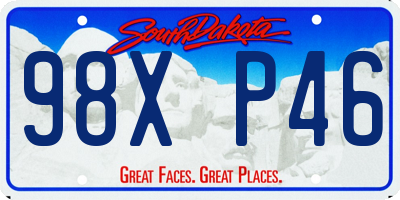 SD license plate 98XP46