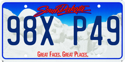 SD license plate 98XP49