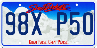 SD license plate 98XP50