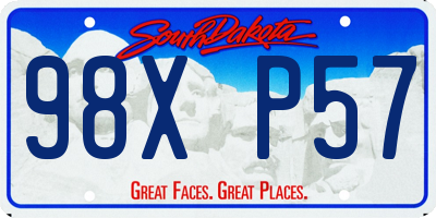 SD license plate 98XP57