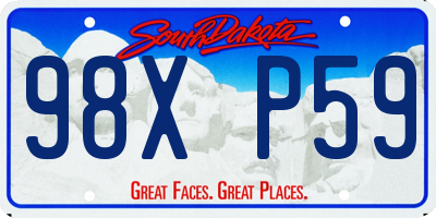 SD license plate 98XP59