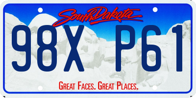 SD license plate 98XP61