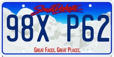 SD license plate 98XP62