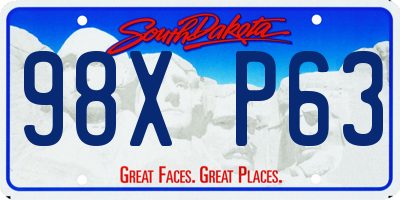 SD license plate 98XP63