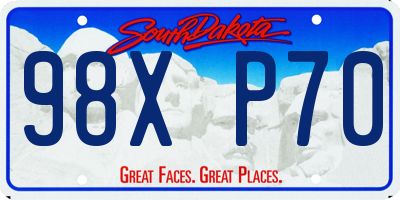 SD license plate 98XP70