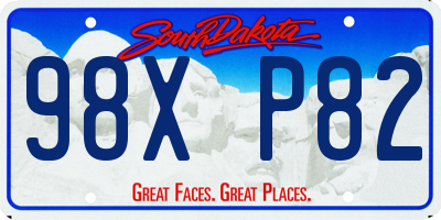 SD license plate 98XP82