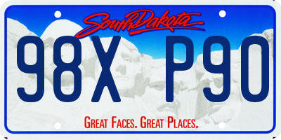SD license plate 98XP90