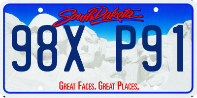 SD license plate 98XP91
