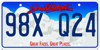 SD license plate 98XQ24