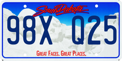 SD license plate 98XQ25
