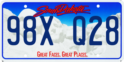 SD license plate 98XQ28