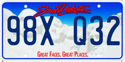 SD license plate 98XQ32
