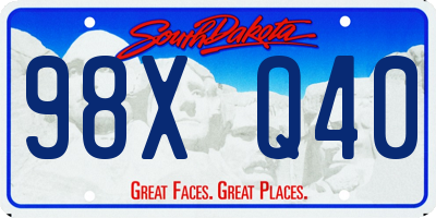 SD license plate 98XQ40