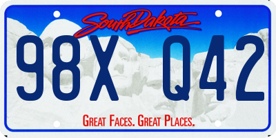 SD license plate 98XQ42