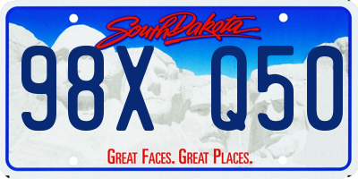 SD license plate 98XQ50