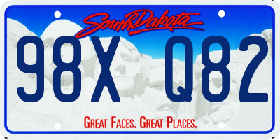 SD license plate 98XQ82