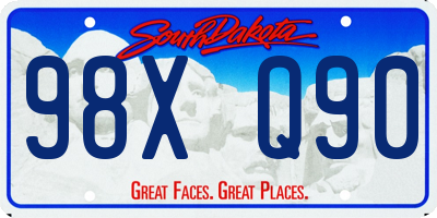 SD license plate 98XQ90