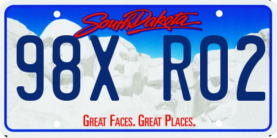 SD license plate 98XR02