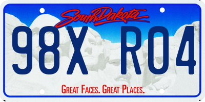 SD license plate 98XR04