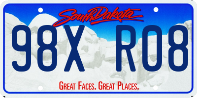 SD license plate 98XR08