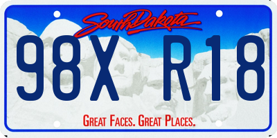 SD license plate 98XR18