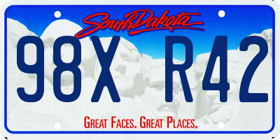 SD license plate 98XR42