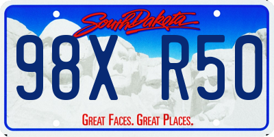 SD license plate 98XR50