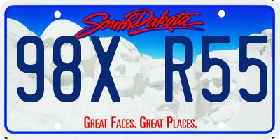 SD license plate 98XR55