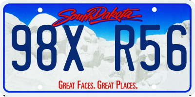 SD license plate 98XR56