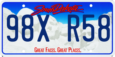 SD license plate 98XR58
