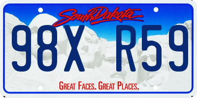 SD license plate 98XR59