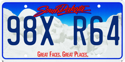 SD license plate 98XR64