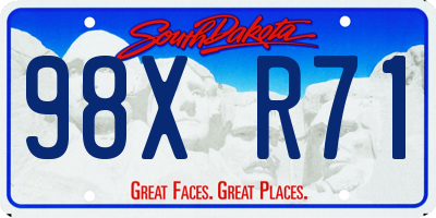 SD license plate 98XR71