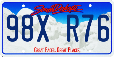SD license plate 98XR76