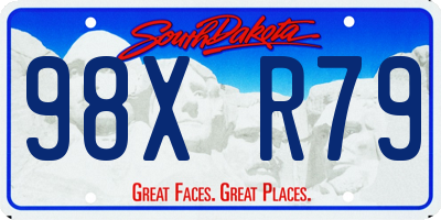 SD license plate 98XR79