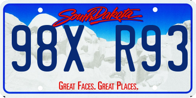 SD license plate 98XR93