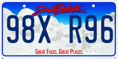 SD license plate 98XR96