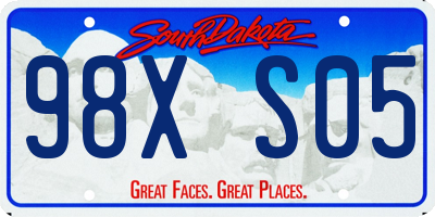 SD license plate 98XS05