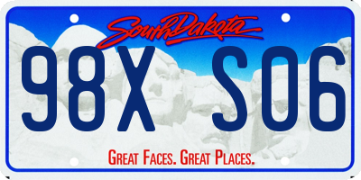 SD license plate 98XS06