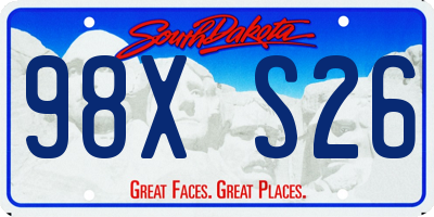 SD license plate 98XS26