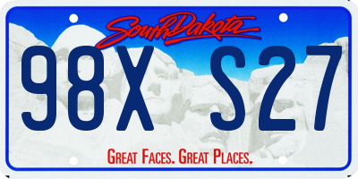 SD license plate 98XS27