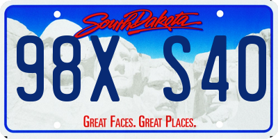 SD license plate 98XS40