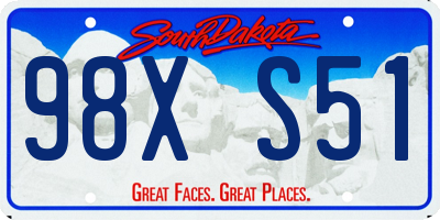 SD license plate 98XS51