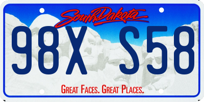 SD license plate 98XS58