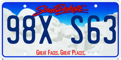 SD license plate 98XS63